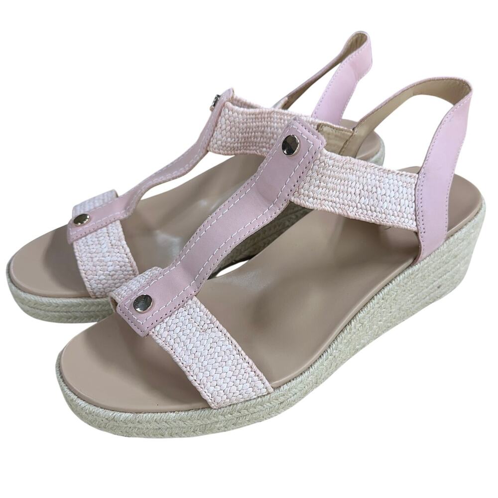 Vionic NWB Calera Espadrille Comfort Wedge Sandal Light Pink Size 12W NEW